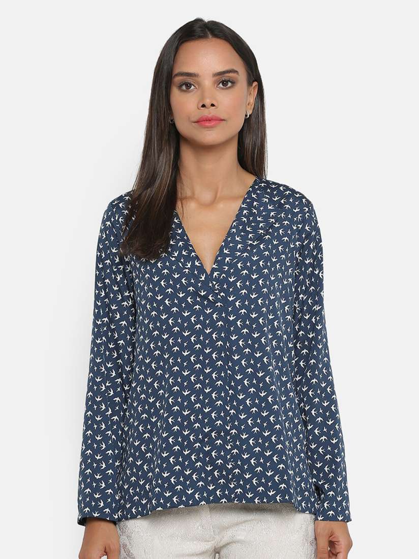 Buy OFFICE YOU Women V Neck Printed Formal Top Tops for Women 20190226 Myntra