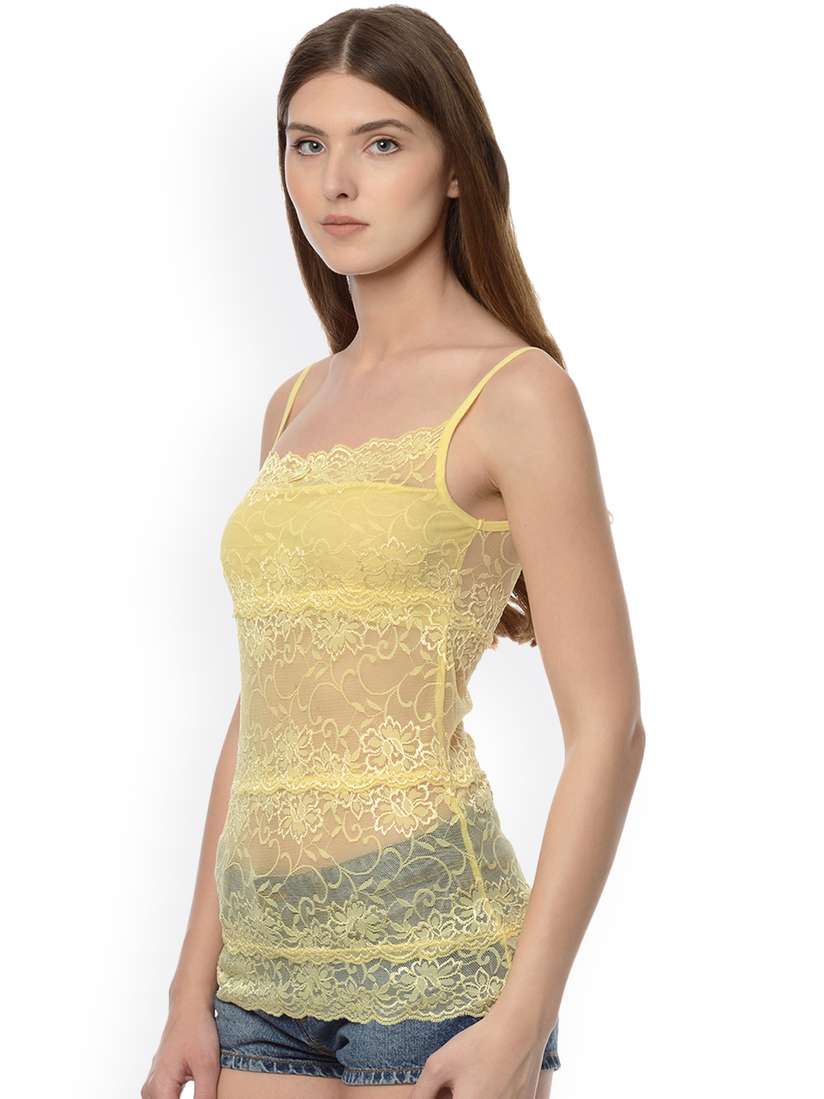 yellow lace camisole