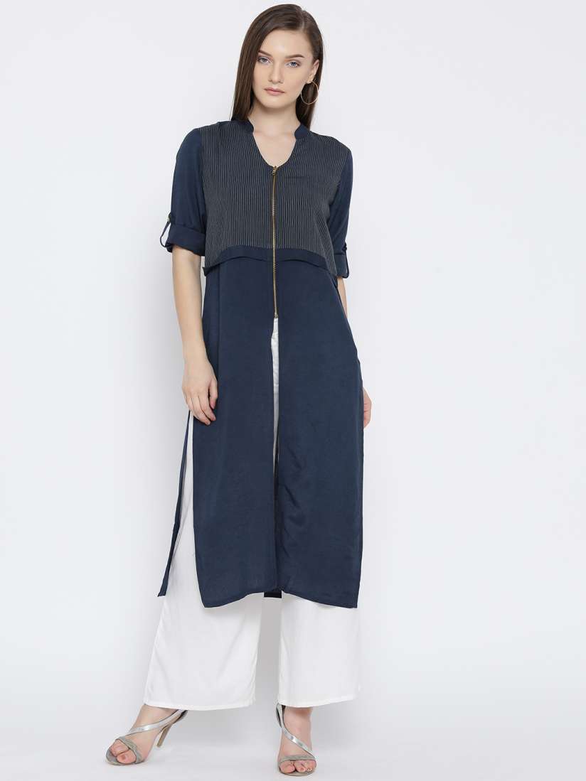 Myntra navy blue kurta outlet