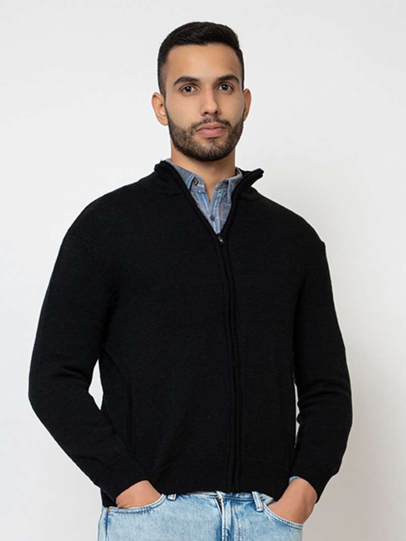 Mens wool sweater with zipper sales