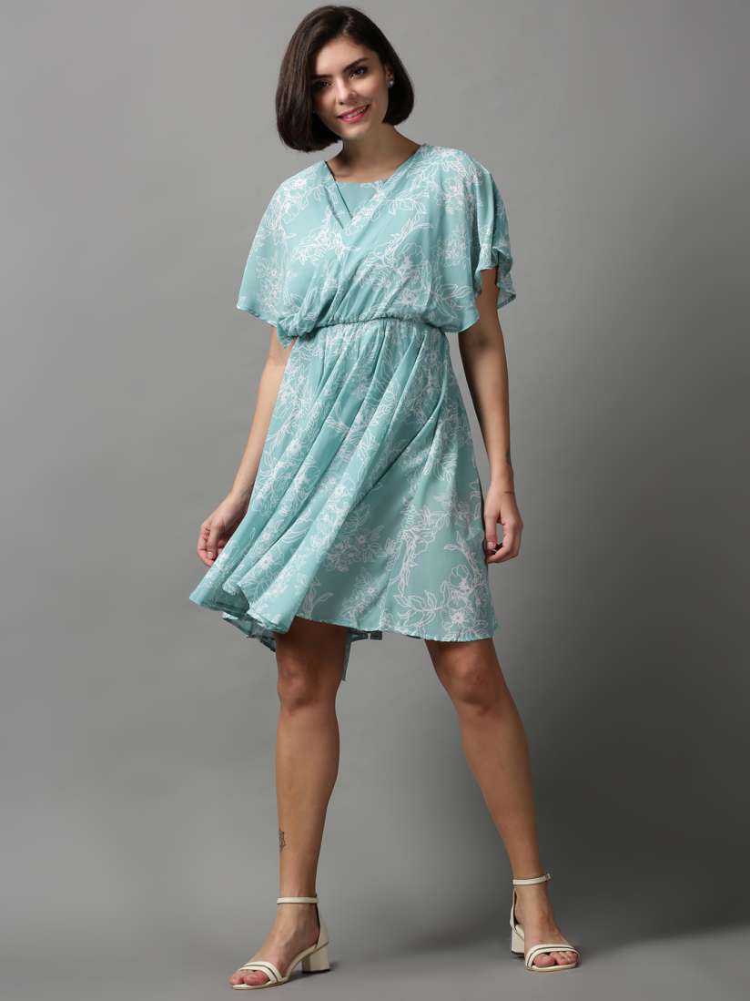 Printed knee length dresses store