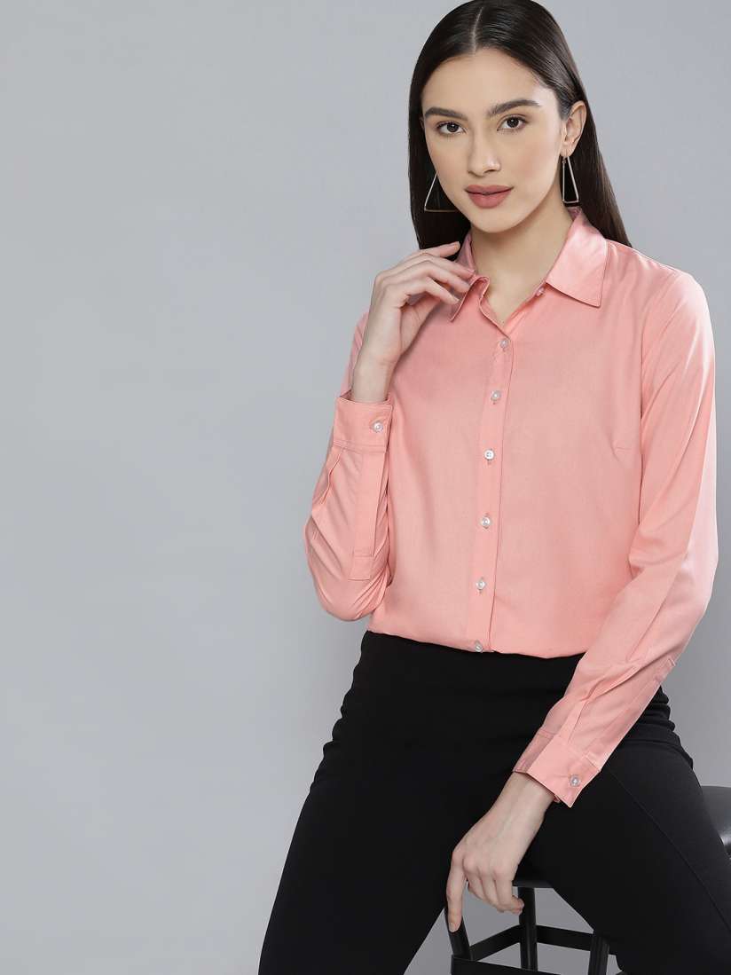 Buy DENNISON Women Pink Solid Formal Shirt Shirts for Women 20213864 Myntra
