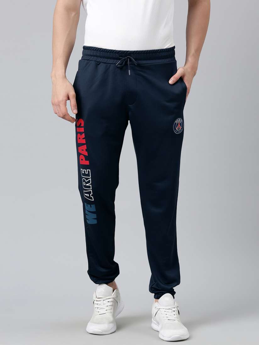 Buy PSG Men Navy Blue Paris Saint Germain Classic Printed Football Joggers Track Pants for Men 20222648 Myntra