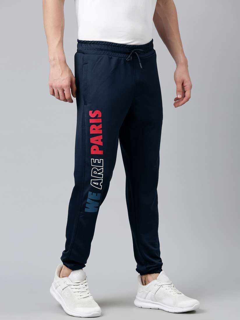 Buy PSG Men Navy Blue Paris Saint Germain Classic Printed Football Joggers Track Pants for Men 20222648 Myntra