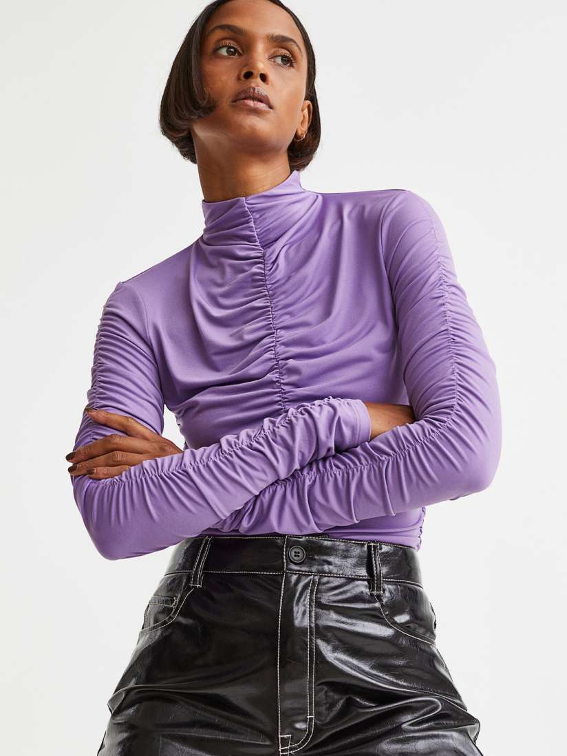 Plum turtleneck top on sale