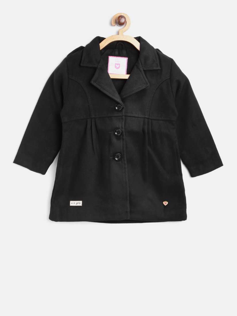 Buy 612 league Girls Black Pea Coat Coats for Girls 2022602 Myntra