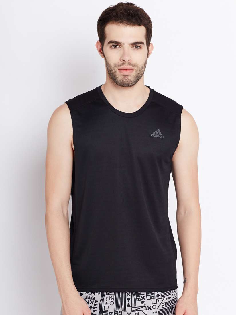 Buy ADIDAS Men Black Response Sleeveless Running Solid Round Neck T shirt Tshirts for Men 2022917 Myntra