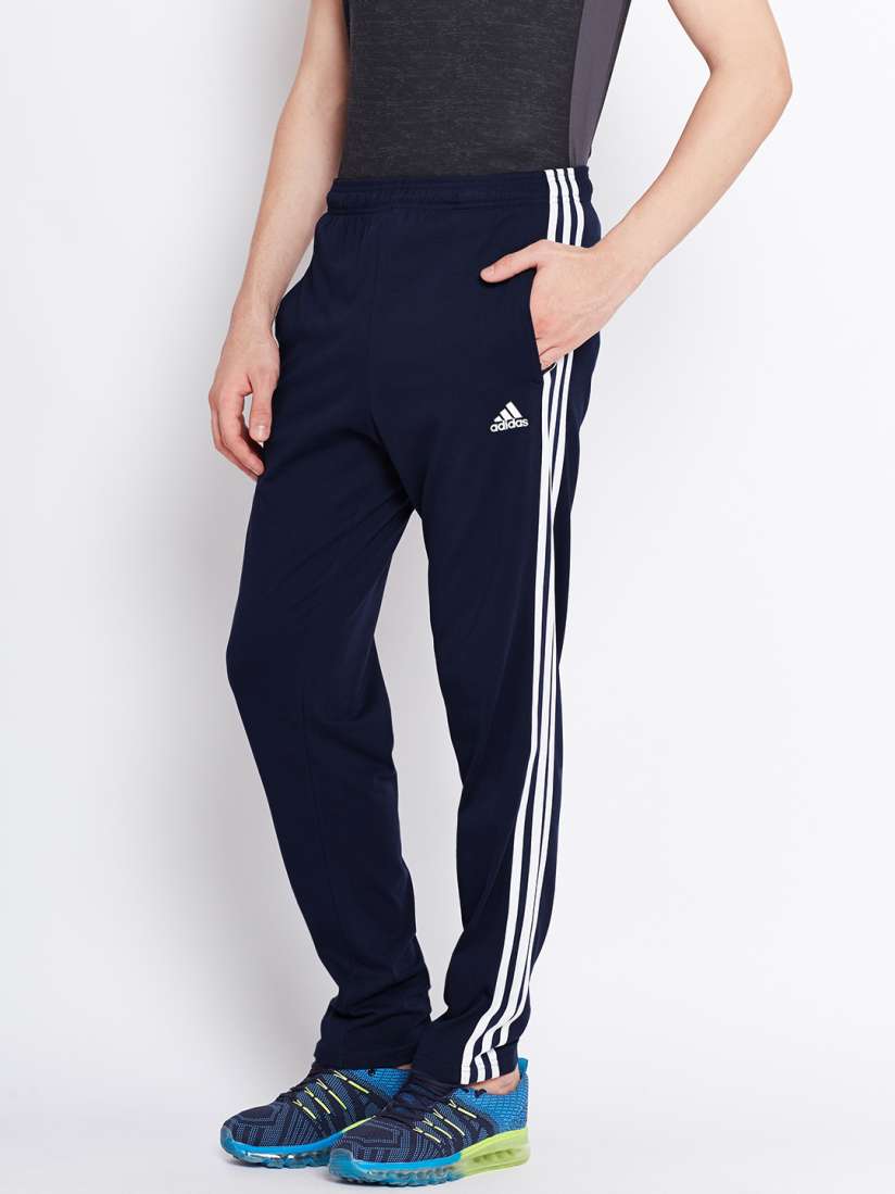 Adidas blue striped pants hotsell