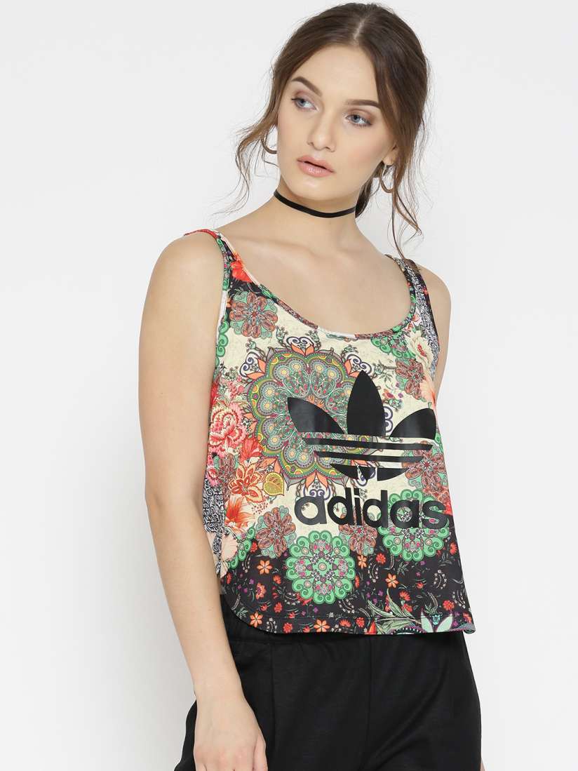 Adidas lotus print tank top deals