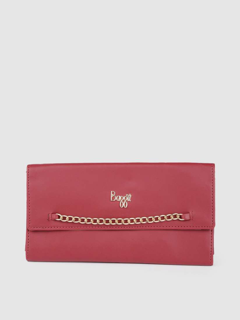 Buy Baggit Women Maroon Solid Three Fold Wallet Wallets for Women 20232068 Myntra