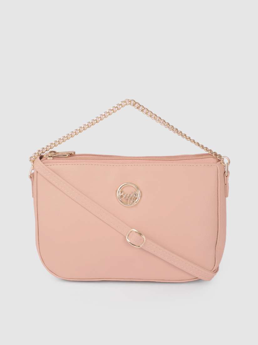 Baggit pink solid sling bag 2025