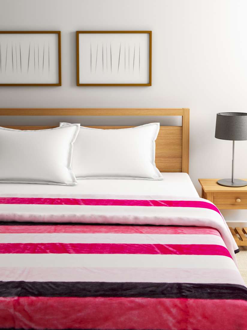 Buy Raymond Home Red White Wool Striped Heavy Winter Double Blanket Blankets Quilts and Dohars for Unisex 2023592 Myntra