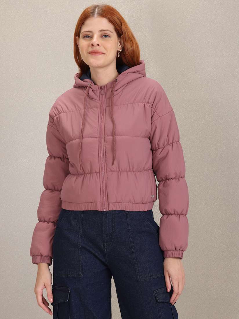 Mauve puffer jacket shop