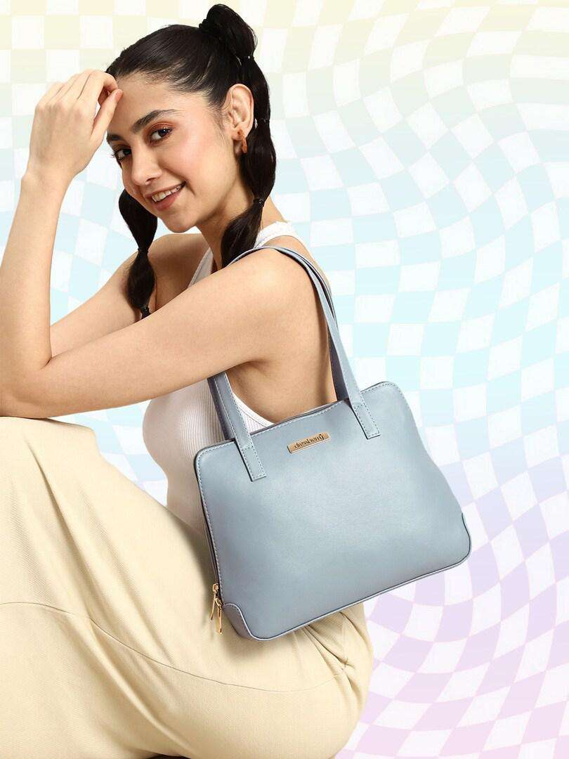 Buy DressBerry Blue Solid Shoulder Bag Handbags for Women 18679412 Myntra