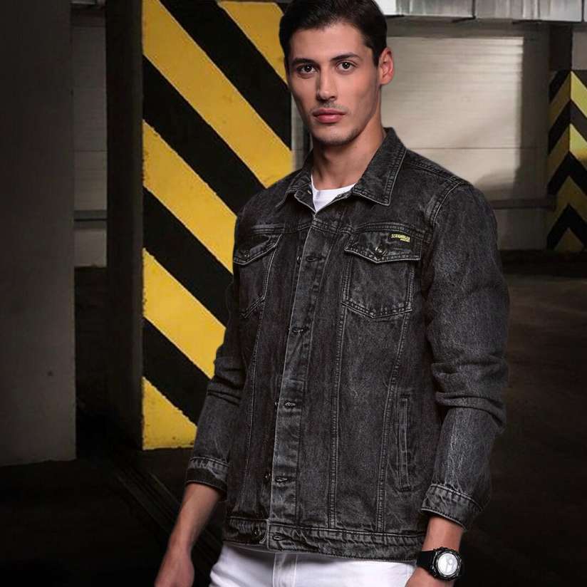 Buy Ducati Scrambler Men Charcoal Grey Solid Denim Jacket Jackets for Men 14998718 Myntra