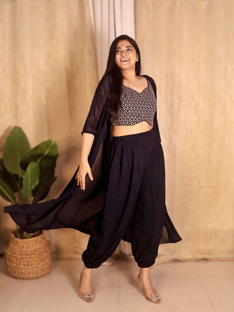 Buy Libas Women Embroidered Crop Top With Salwar With Shrug Co Ords for Women 22925990 Myntra