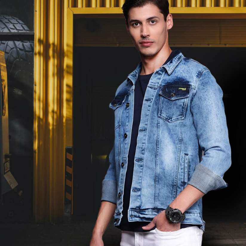 Buy Ducati Scrambler Men Blue Solid Denim Jacket Jackets for Men 14998712 Myntra