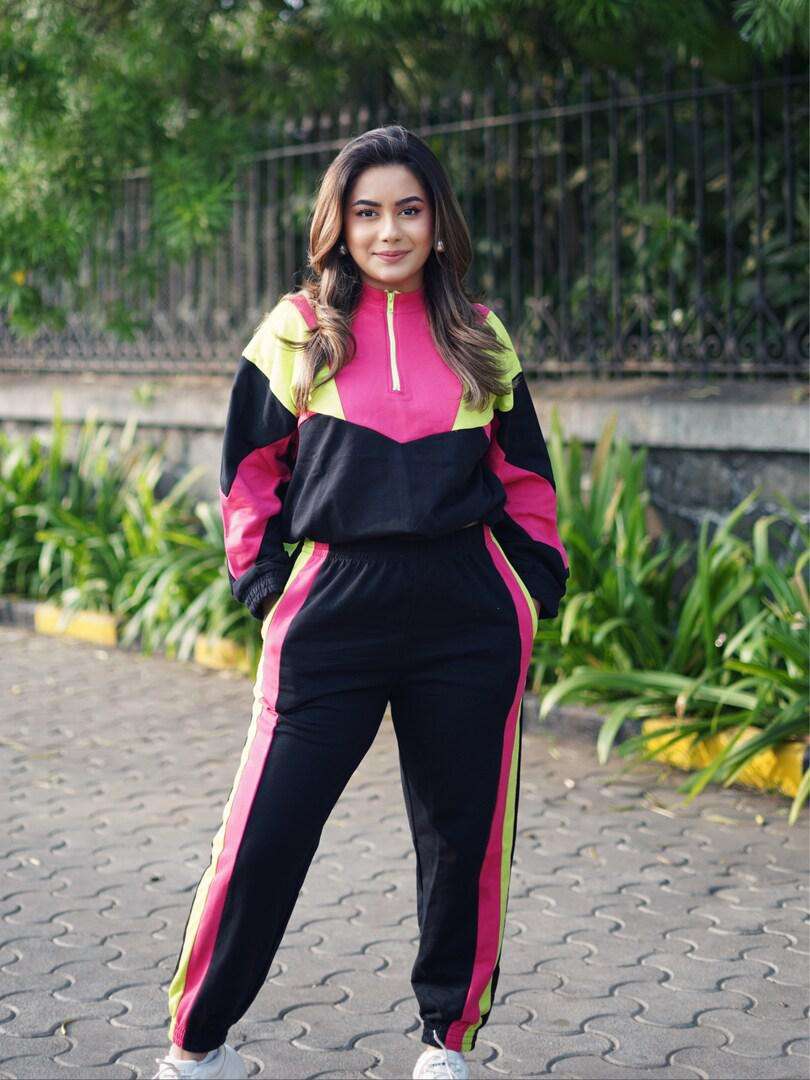 Black pink tracksuit sales