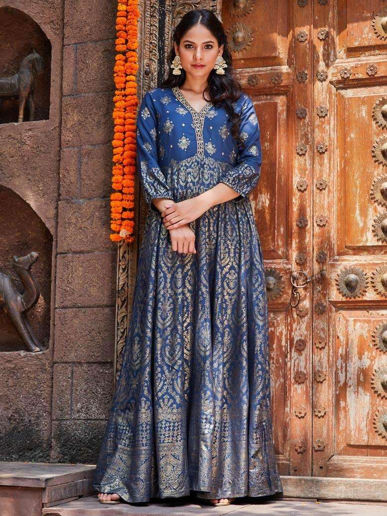 Buy Biba Ethnic Motifs Printed Fit Flare Maxi Dress Ethnic Dresses for Women 24320118 Myntra