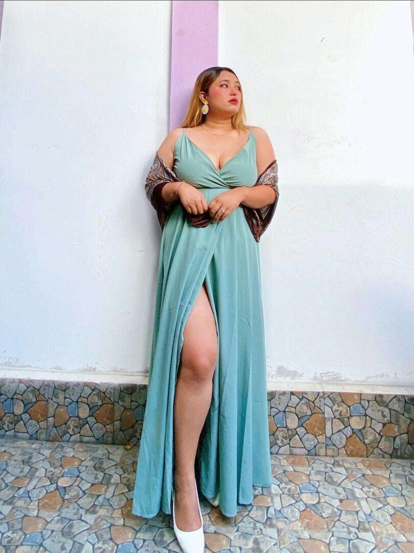 Mint green maxi dress plus size clearance