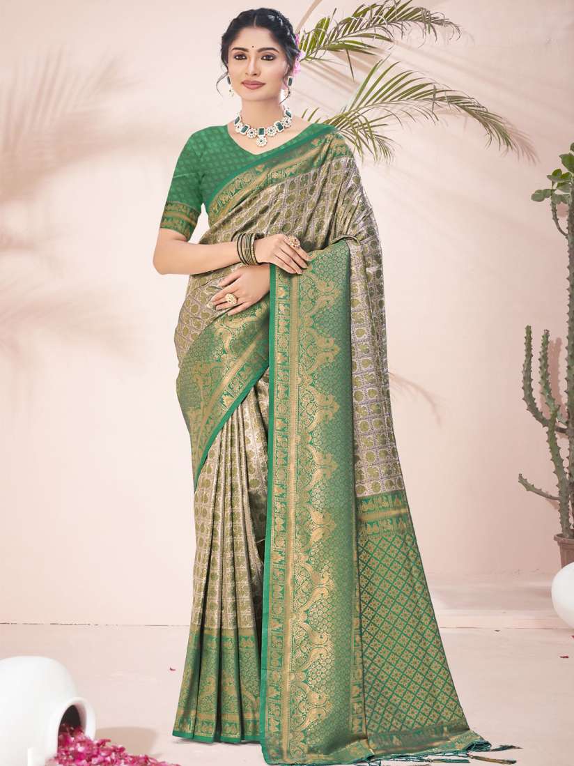Buy Ishin Woven Design Zari Silk Blend Saree Sarees for Women 30427932 Myntra