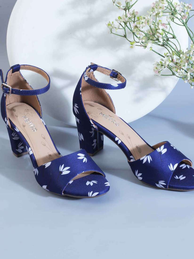 Womens navy block heel sandals cheap