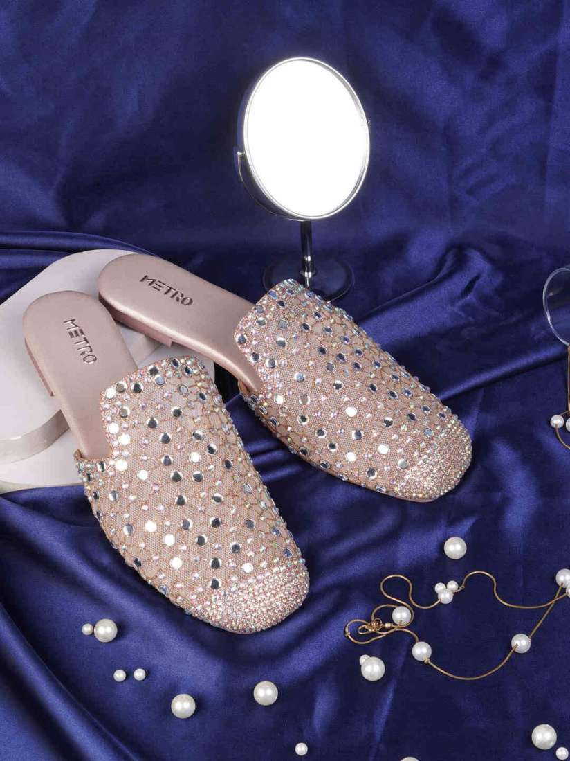 Buy Metro Women Embellished Mules Flats Flats for Women 30445002 Myntra