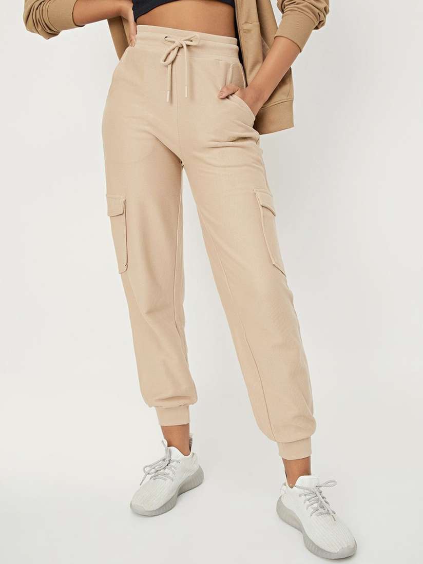 Buy max Women Cotton Mid Rise Cargo style Joggers Track Pants for Women 30436998 Myntra