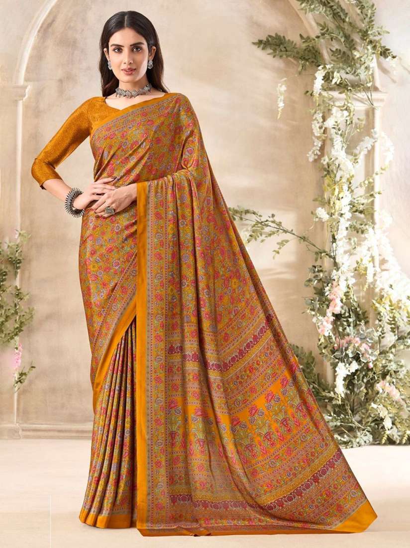 Myntra crepe silk sarees top