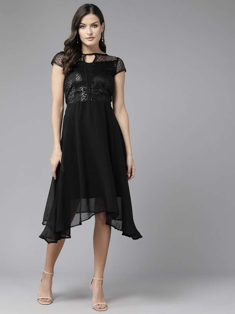 Buy BAESD Georgette Peplum Dress Dresses for Women 30534382 Myntra