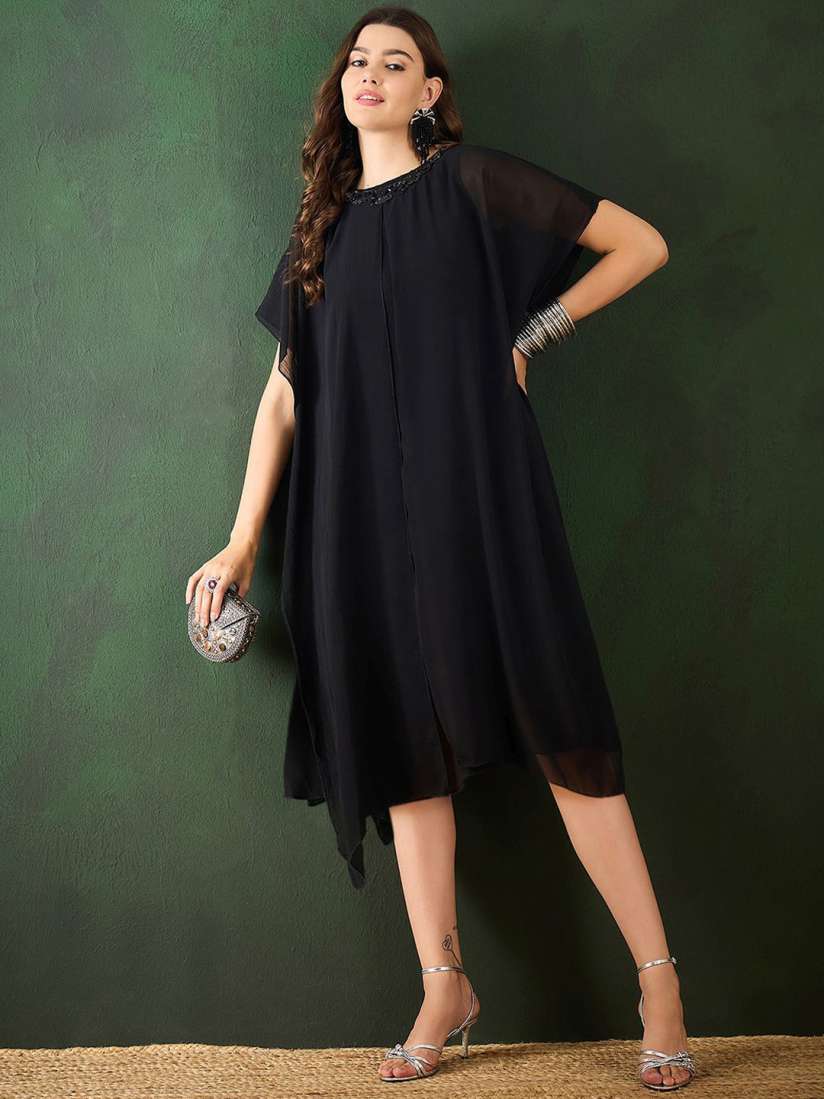 Buy Sangria Solid Knee Length Kaftan Dress Dresses for Women 30558453 Myntra