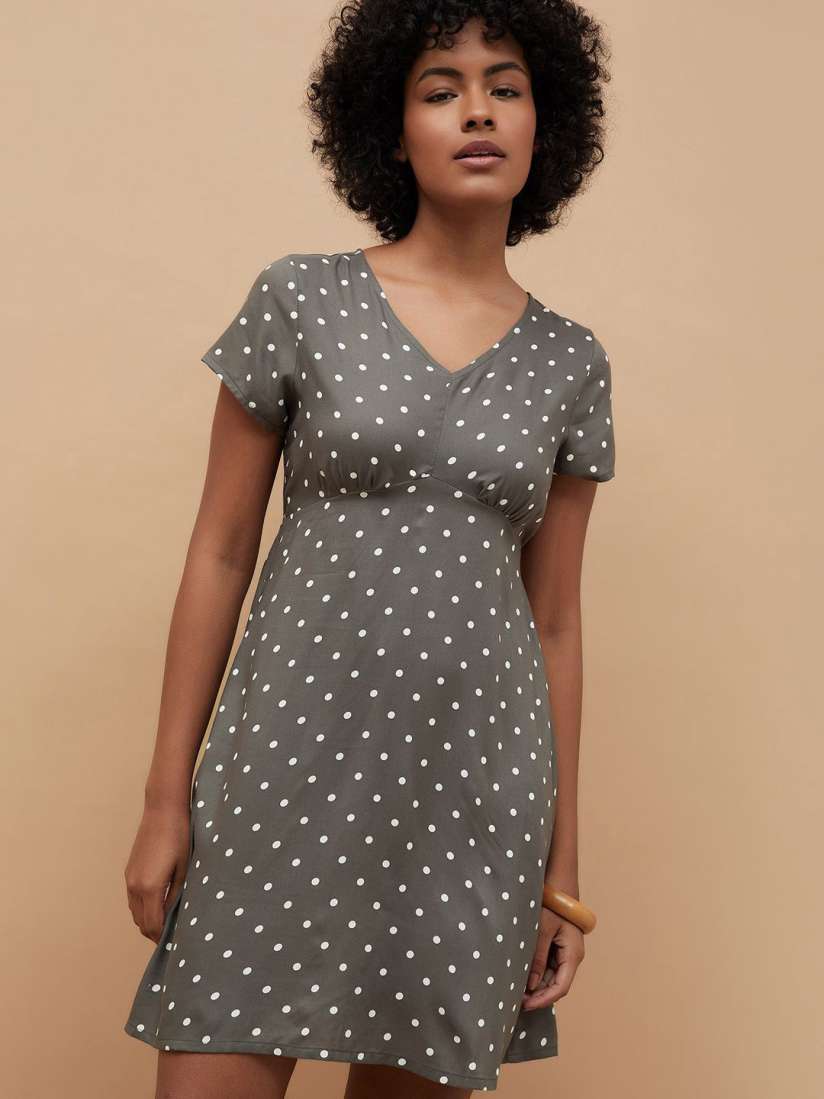 Buy Fame Forever by Lifestyle Polka Dot Print A Line Dress Dresses for Women 30528865 Myntra