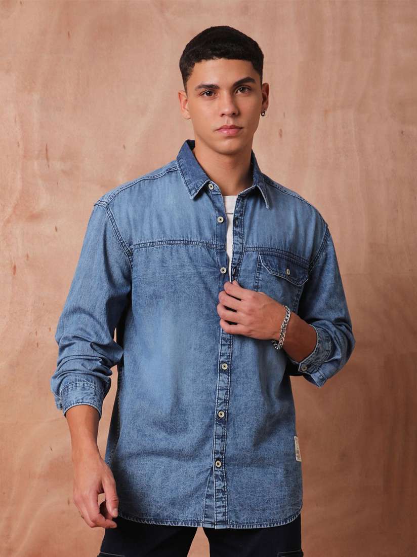 Buy The Roadster Lifestyle Co Relaxed Fit Denim Casual Shirts Shirts for Men 30525659 Myntra
