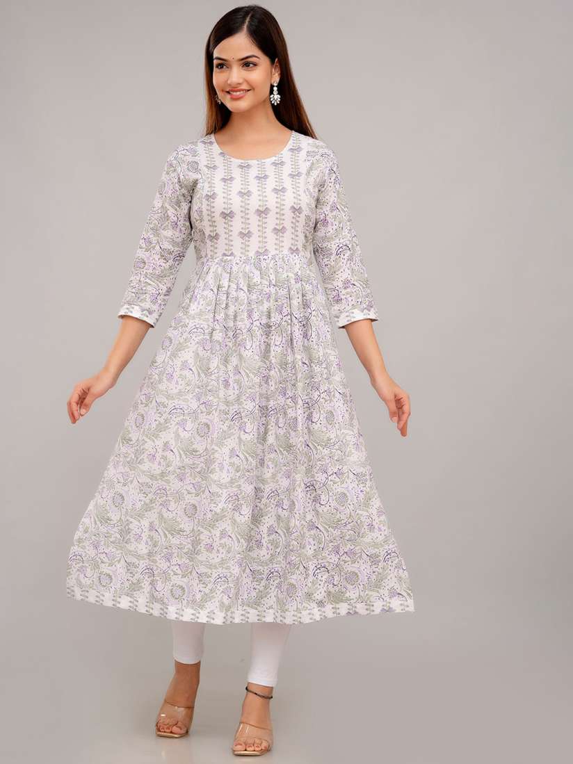 White kurti for 10 year girl cheap