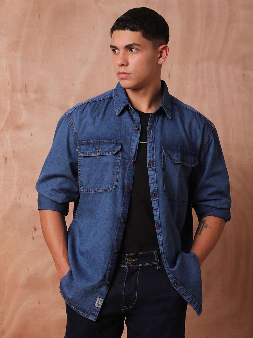 Bushirt Denim Chinese Collar Shirts Cool Denim Shirts Shop Light