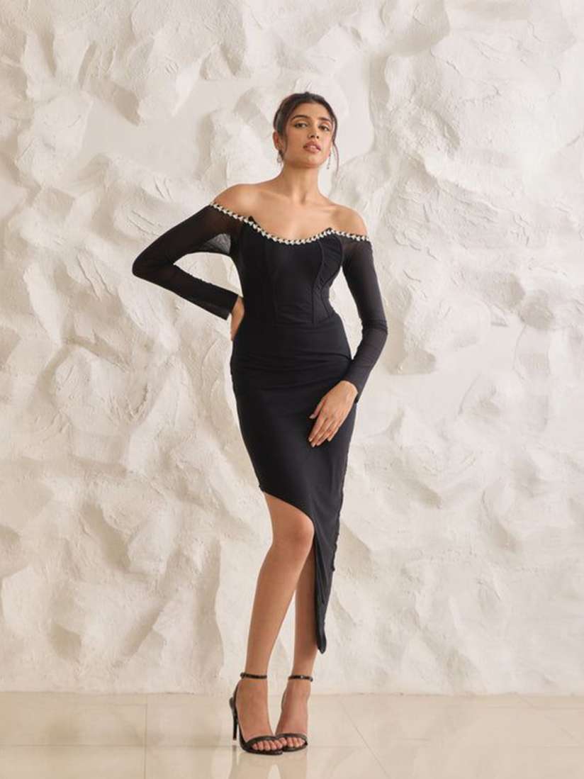 Rhinestone bodycon dress outlet