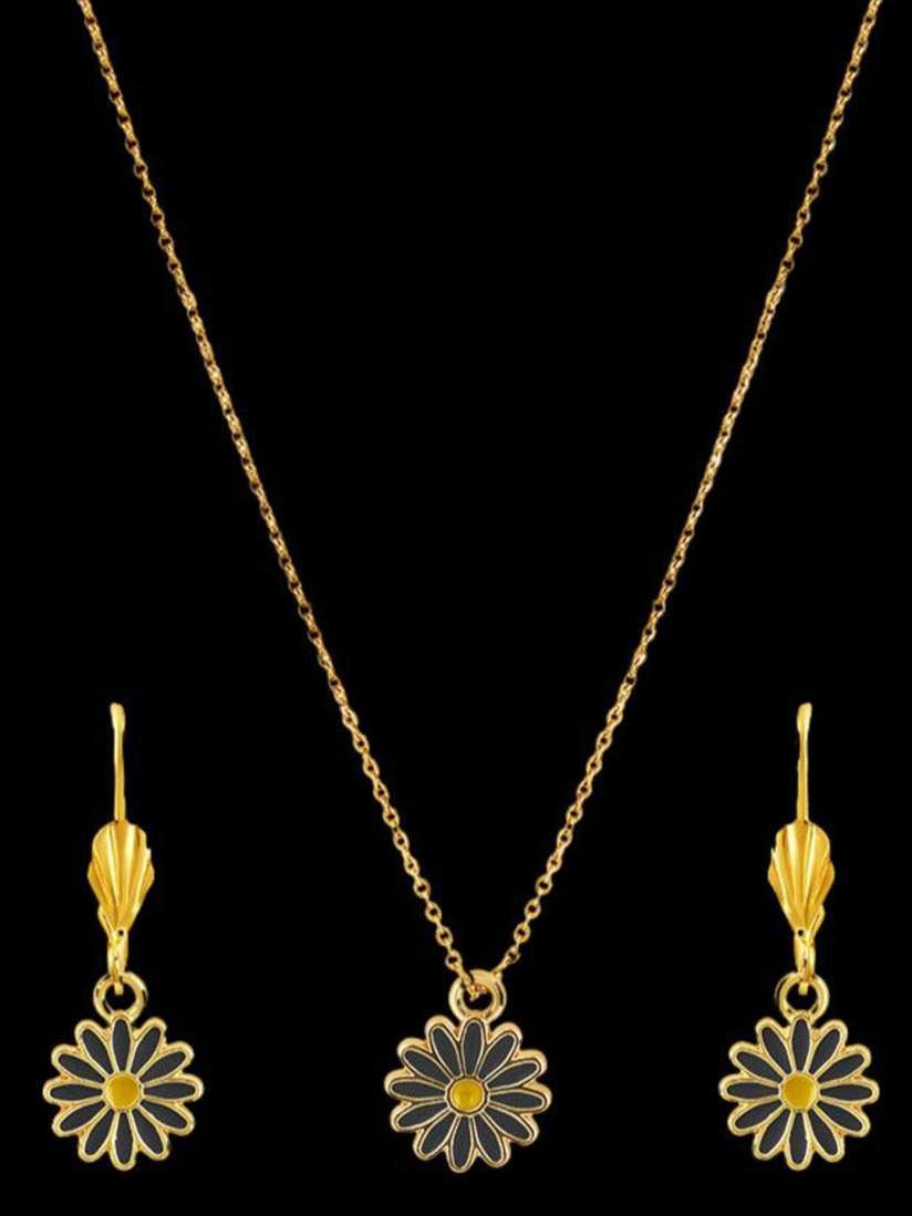 Buy BDIVA Gold Plated Enamel Flower Jewellery Set Jewellery Set for Women 30556688 Myntra