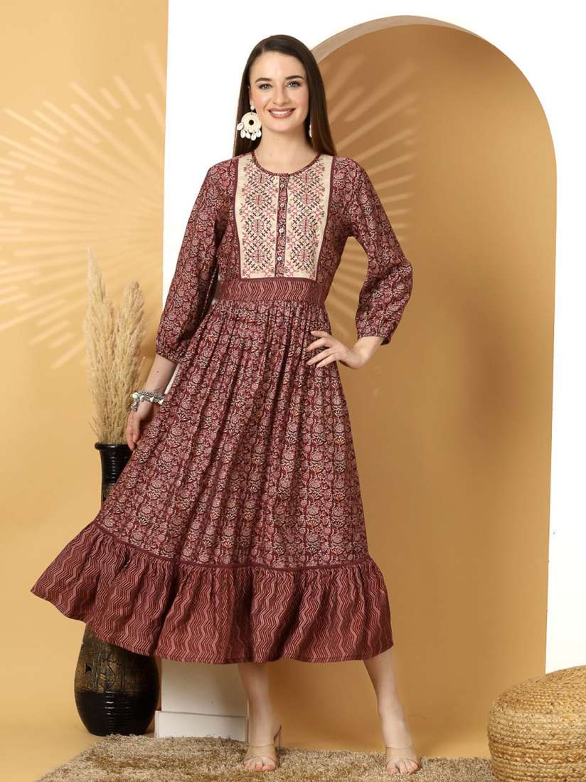 Buy Nayam By Lakshita Women Floral Print Fit Flare Maxi Dress Dresses for Women 30574713 Myntra