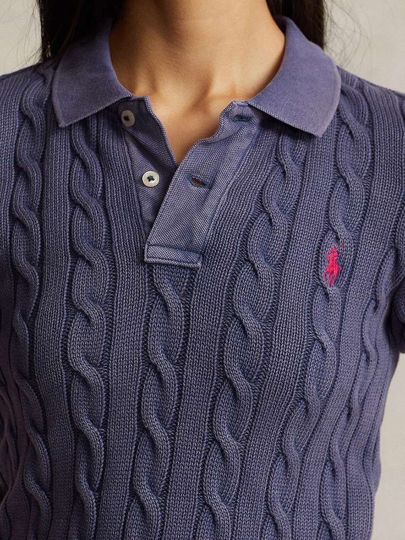 Buy Polo Ralph Lauren Cable-Knit Slim-Fit Polo Collar T-Shirt  