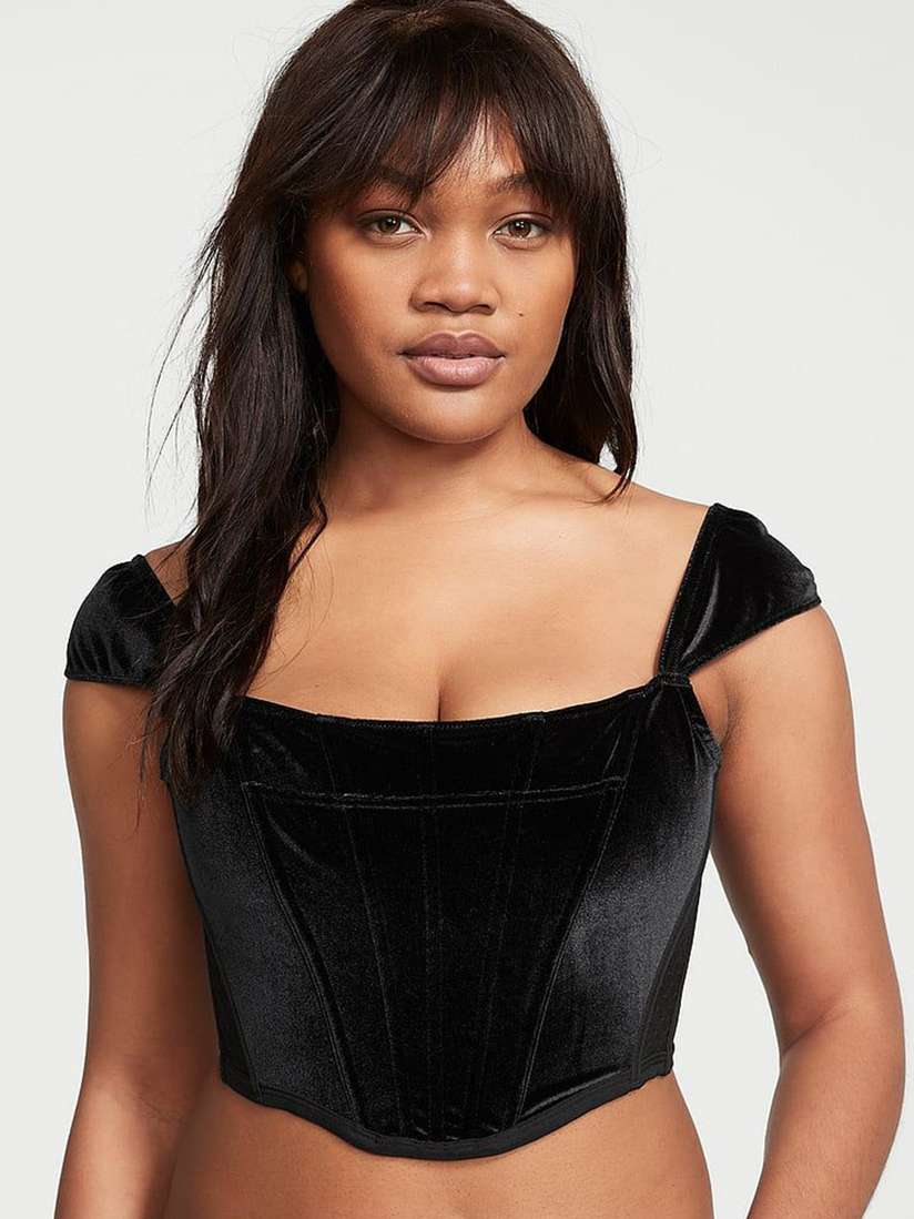 velvet bustier top