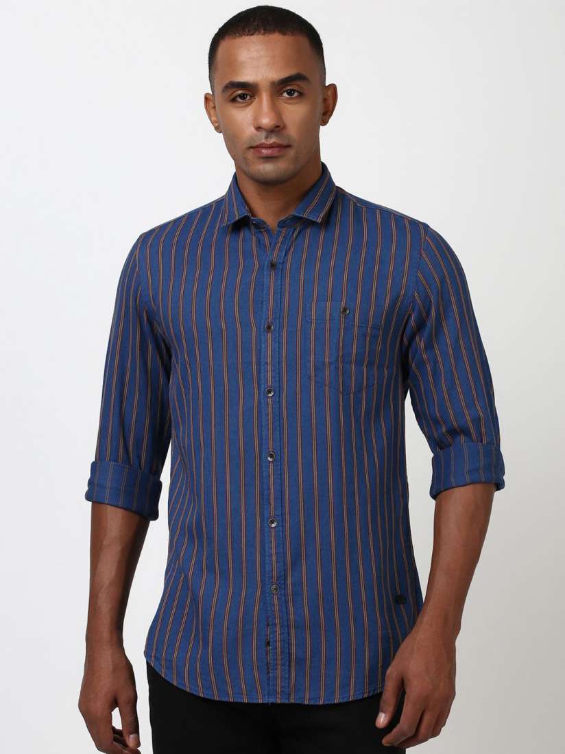 Buy Peter England Casuals Men Spread Collar Striped Cotton Slim Fit Casual Shirt Shirts for Men 30573562 Myntra