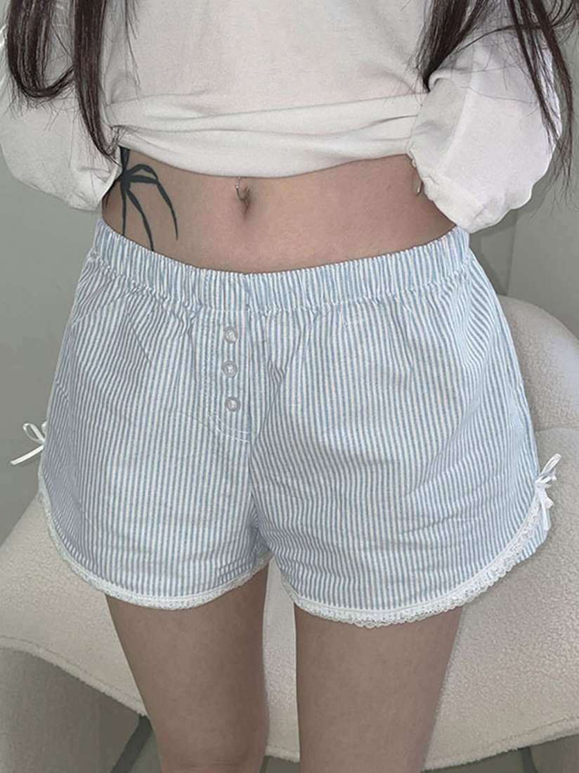 Loose striped shorts clearance