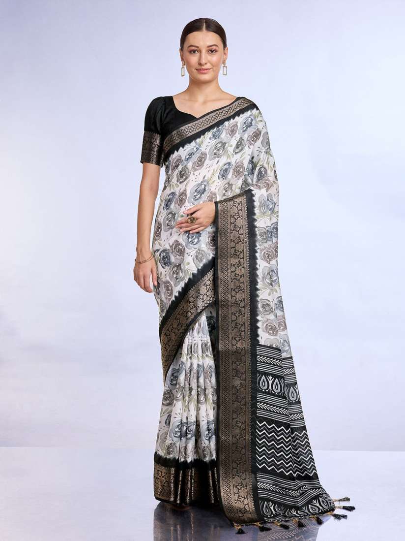 Buy Ishin Floral Printed Saree Sarees for Women 30580521 Myntra
