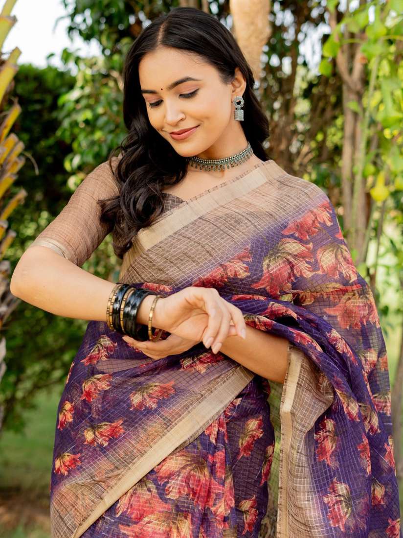 Myntra floral saree outlet