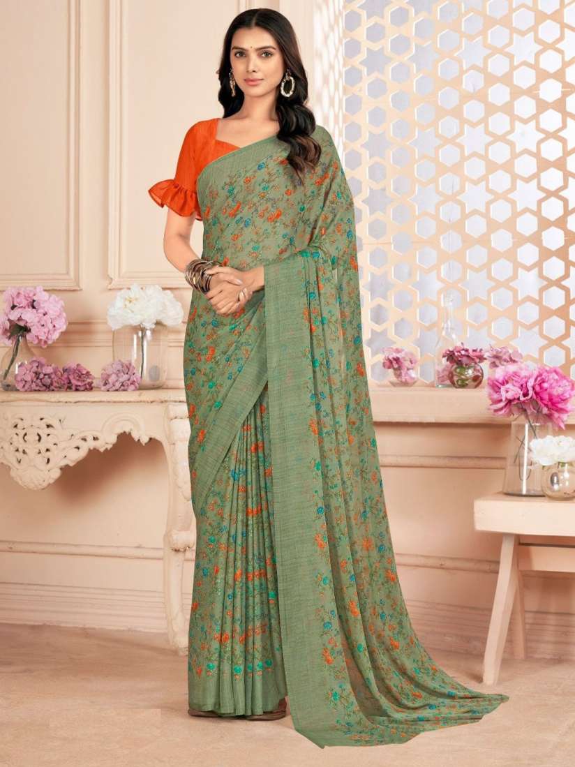 Myntra sarees chiffon sale