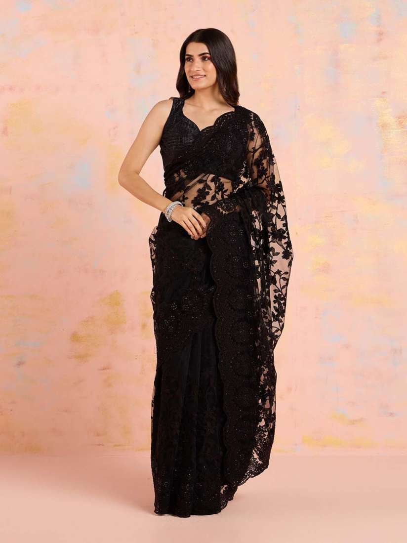 Buy Likha Embellished Embroidered Net Saree Sarees for Women 30602499 Myntra