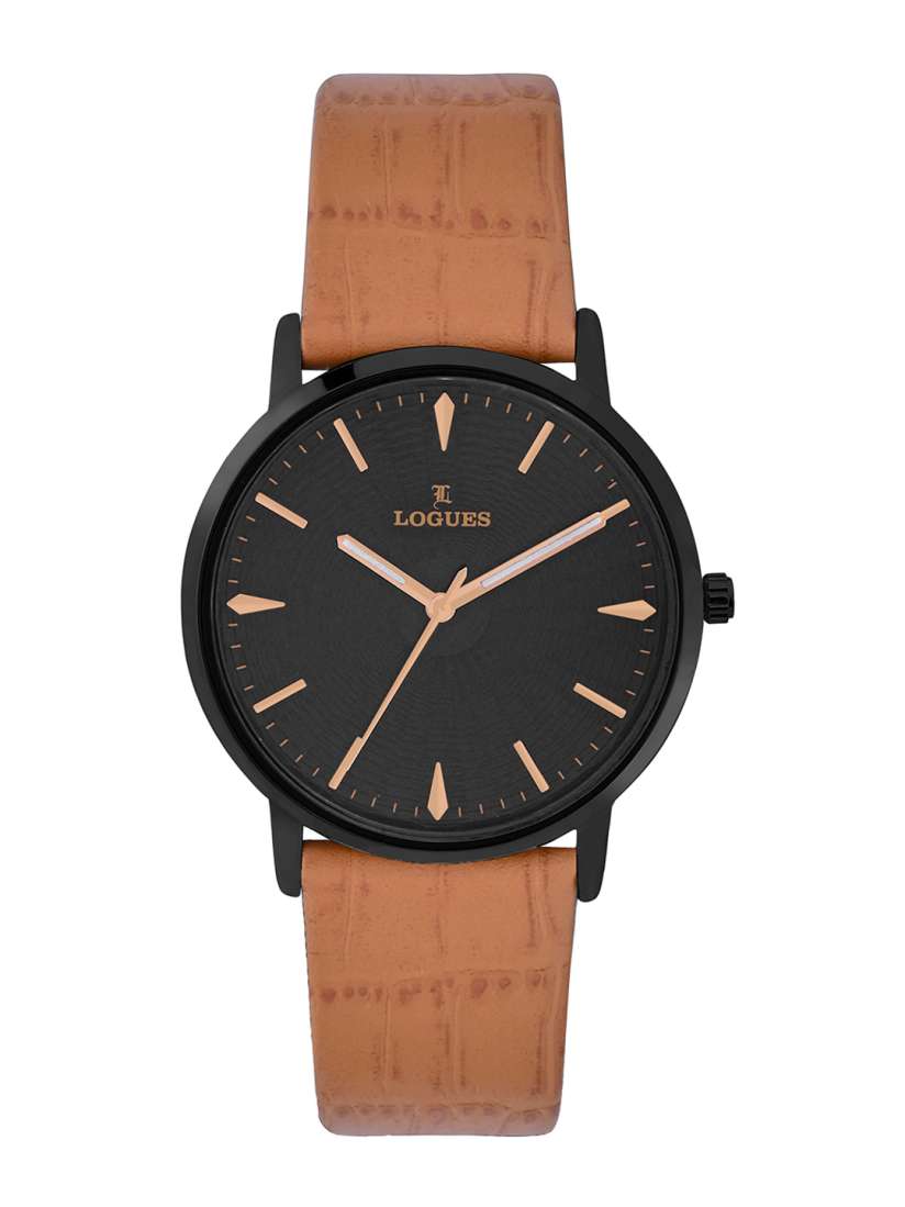 Buy L LOGUES Men Brass Dial Leather Straps Analogue Watch G E 905 NL 14 Watches for Men 30607421 Myntra