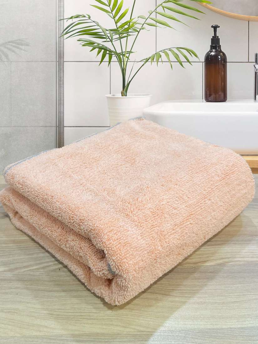 Buy LABHAM Peach Coloured 2 Pieces 450 GSM Ultra Absorbent Bath Towels Bath Towels for Unisex 30610956 Myntra