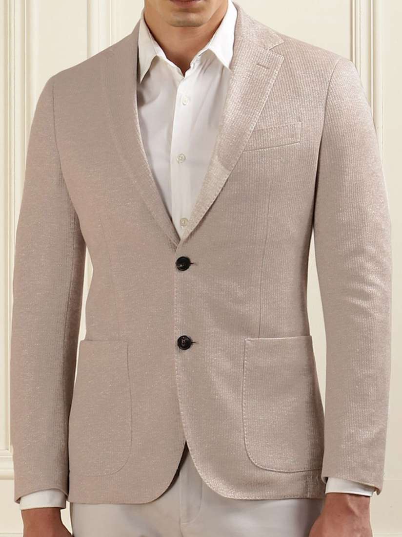 Buy HACKETT LONDON Slim Fit Textured Notched Lapel Collar Single Breasted Linen Formal Blazer Blazers for Men 30607005 Myntra