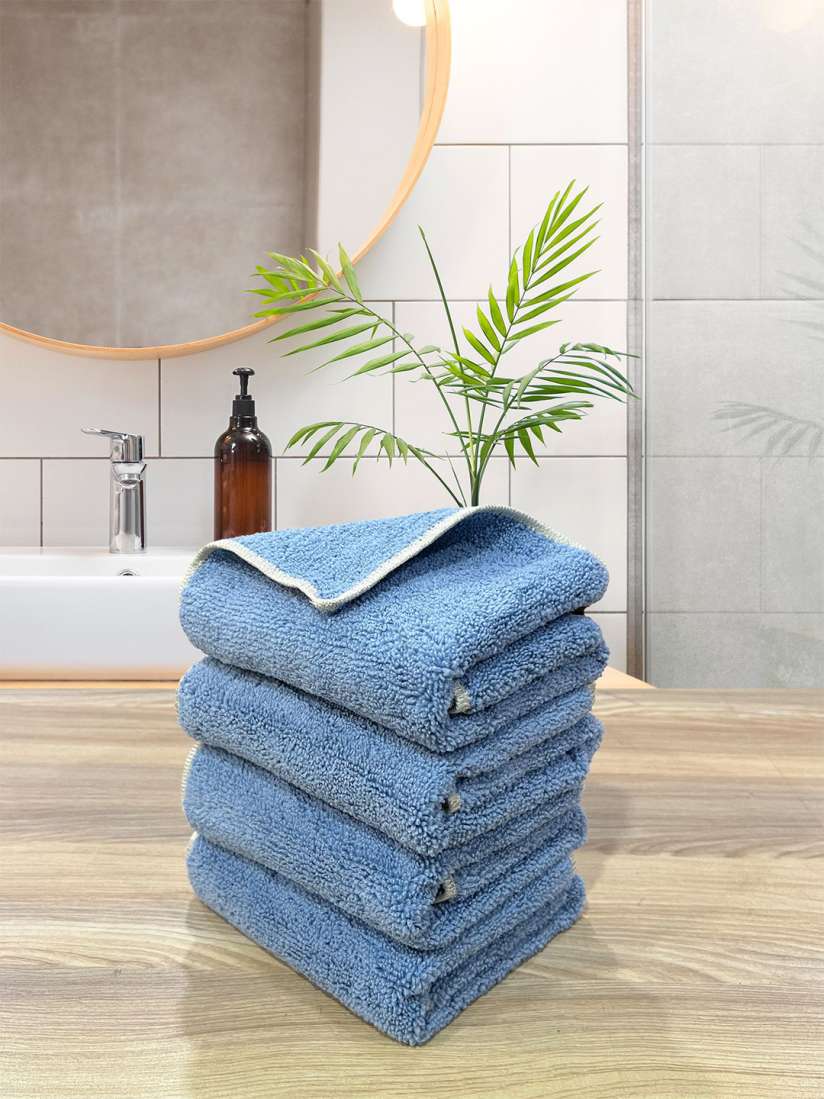 Buy LABHAM Insignia Blue 4 Pieces 450 GSM Antibacterial Hand Towel Hand Towels for Unisex 30610984 Myntra